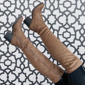 ⭐️ New - Top Guy - Taupe Over the Knee Boots - Woman's Size 5.5